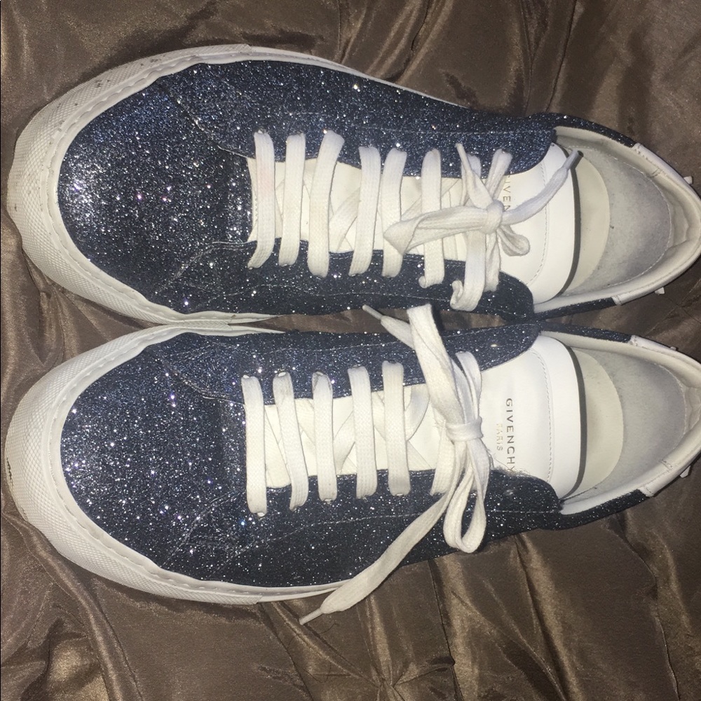 Givenchy Paris Urban Knot blue glitter sneakers